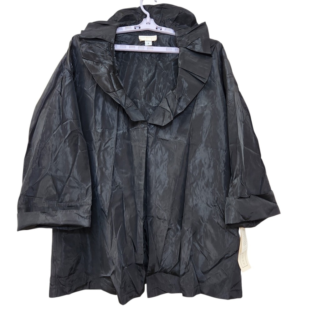 Vintage 1980s Scott McClintock Black Evening Jacket NOS Deadstock Ruffle Collar